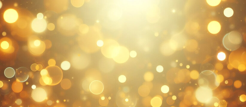 Abstrakter luxuri&ouml;ser Goldhintergrund mit Goldpartikeln. glitzernder Vintage-Lichterhintergrund. Weihnachtsgoldene Lichtglanzpartikel Bokeh auf dunklem Hintergrund. Goldfolientextur.