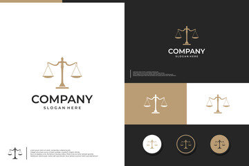 luxury law scale, judge ,logo design vector.