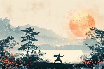 Obraz premium Tai Chi Serenity: Balance & Mindfulness