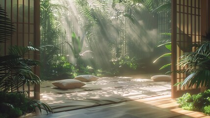 Serene Yoga Studio Photorealistic View