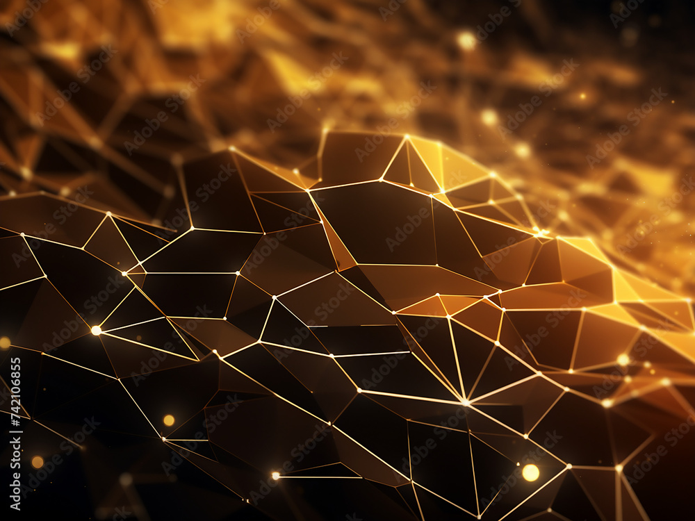 Canvas Prints golden abstraction creates stunning image. ai generation.