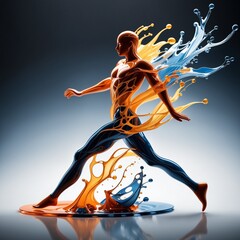 Obraz premium Fluid Dynamic Liquid Paint Runner