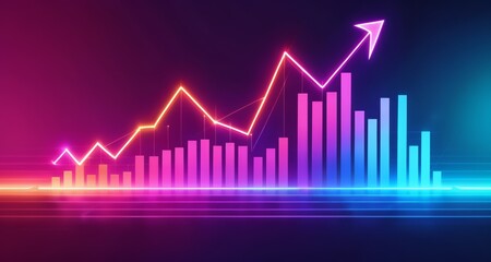 Fototapeta premium Rising to new heights - A vibrant growth chart