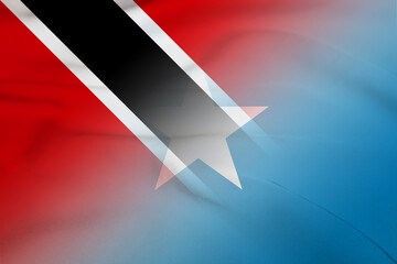 Trinidad and Tobago and Somalia state flag transborder contract SOM TTO - obrazy, fototapety, plakaty