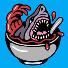 shark fhis on the bowl