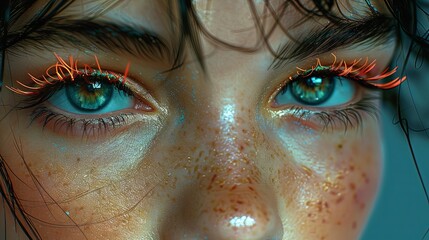 Closeup of beautiful bright colour woman eyes. Vision correction concept. Generative AI