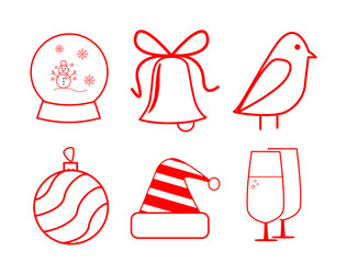 chrismast icon set simple vector illustration