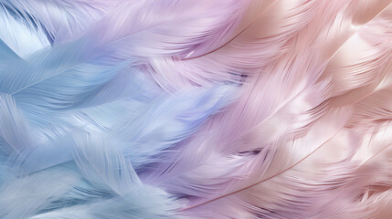 Fototapeta premium Soft feather texture in pastel hues for serene backgrounds, elegant wallpapers, and creative designs.
