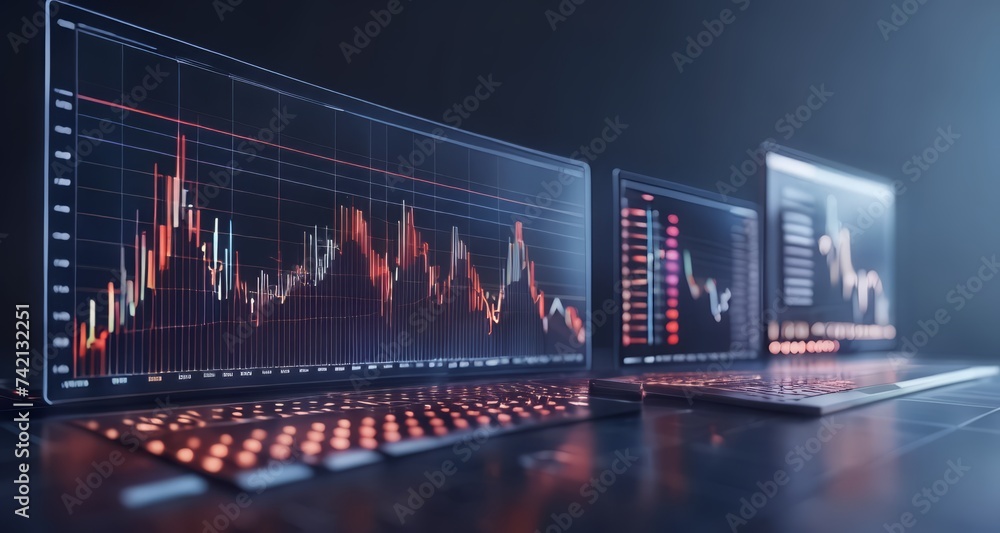 Poster advanced financial analysis with multiple screens