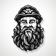 Obraz premium Vintage Style Bearded King Illustration