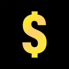A yellow dollar sign on a black background