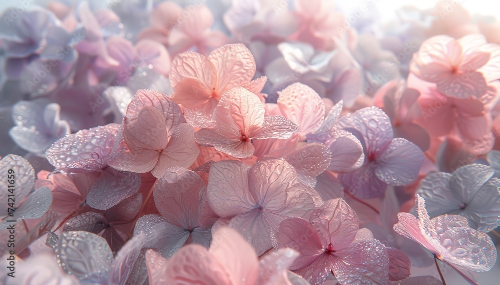 Poster soft gradient abstract spring background in muted lavender and mint colors with gentle spring glow