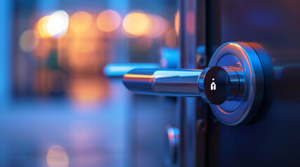 A closeup of the WiFi connectivity feature on a smart door lock allowing for remote access and control from anywhere in the world.