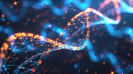 A hologram of a genetic map showing the complex interplay between different genes and how they can contribute to inherited conditions.
