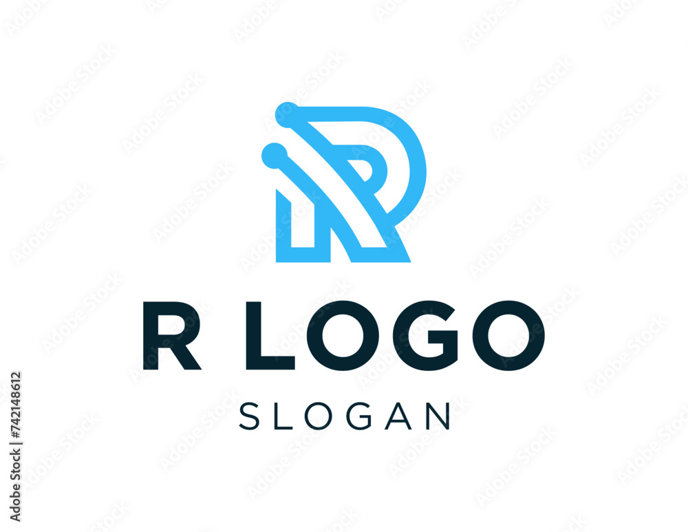 Poster the logo design is about r logo and was created using the corel draw 2018 application with a white b