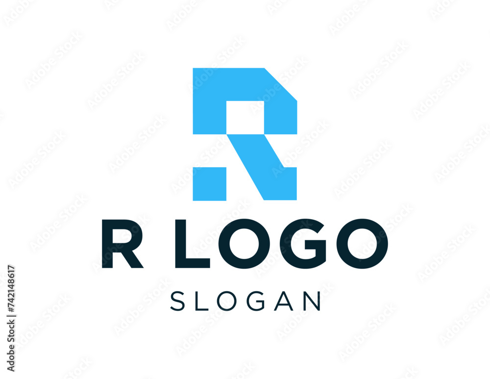 Poster the logo design is about r logo and was created using the corel draw 2018 application with a white b