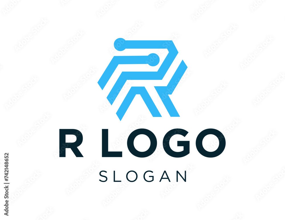 Poster the logo design is about r logo and was created using the corel draw 2018 application with a white b