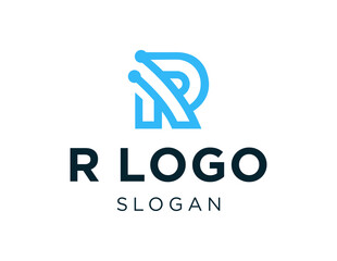 The logo design is about R Logo and was created using the Corel Draw 2018 application with a white background.