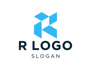 The logo design is about R Logo and was created using the Corel Draw 2018 application with a white background.