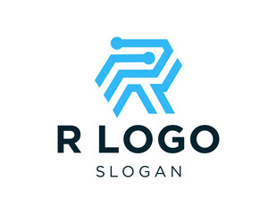 The logo design is about R Logo and was created using the Corel Draw 2018 application with a white background.