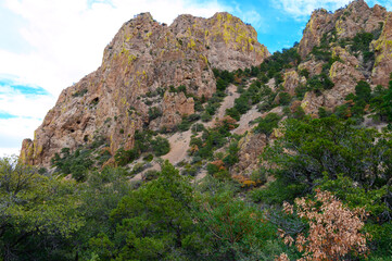 Mountains of the Chisos Basin, in Big Bend National Park, in southwest Texas.