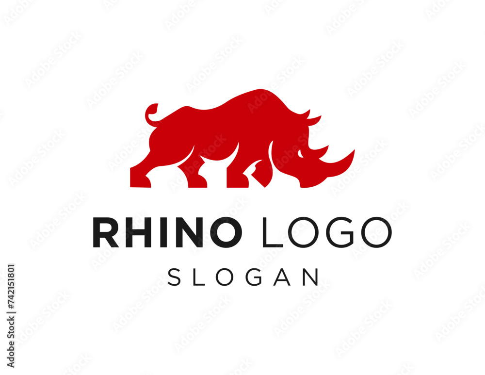 Poster the logo design is about rhino and was created using the corel draw 2018 application with a white ba