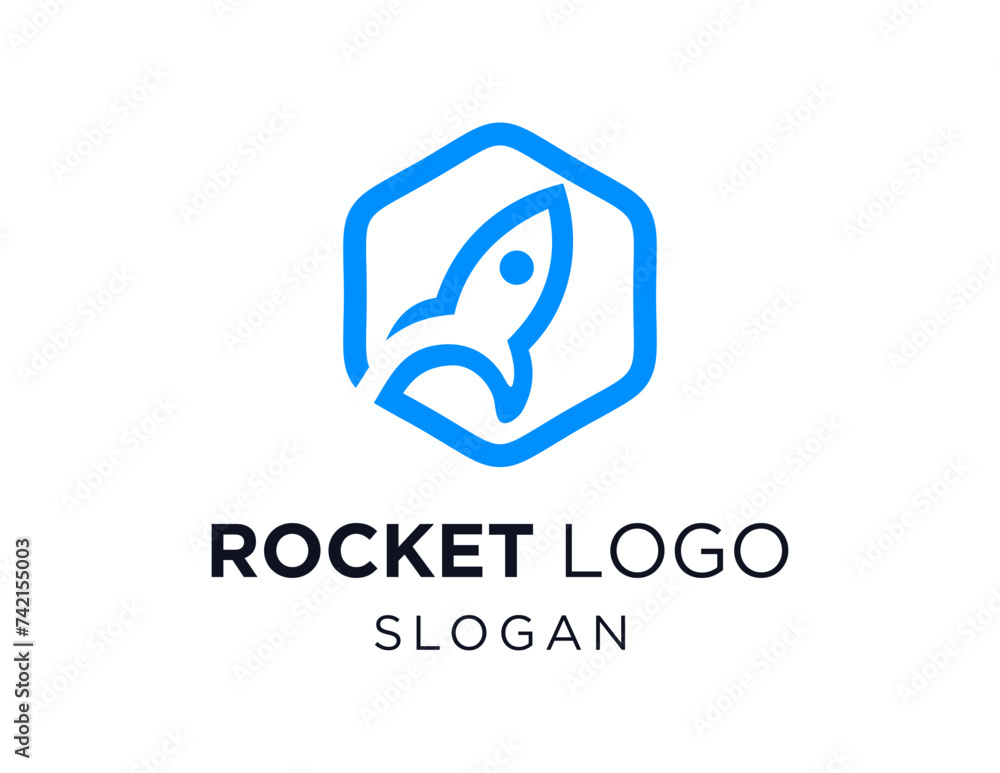 Poster the logo design is about rocket and was created using the corel draw 2018 application with a white b