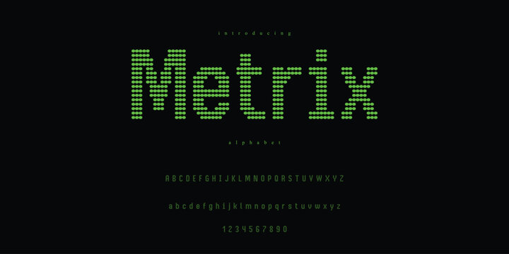 Dot Metrix Matrix Pixelated Alphabet Font