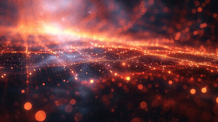 A dynamic visualization of virtual financial advisory services comes to life in this futuristic infographic. A network of interconnected nodes represents the connections between