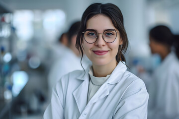 Obraz premium Portrait of young scientist in medical science laboratory