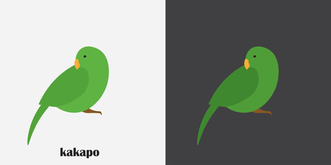 Kakapo bird logo design with green colors - obrazy, fototapety, plakaty