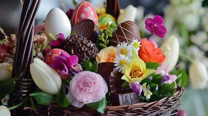 Obraz na płótnie Canvas beautifully arranged Easter basket