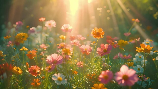 Flowers in the spring sunshine