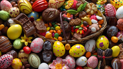 Fototapeta na wymiar beautifully arranged Easter basket
