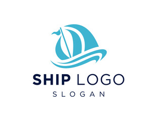 The logo design is about Ship and was created using the Corel Draw 2018 application with a white background.