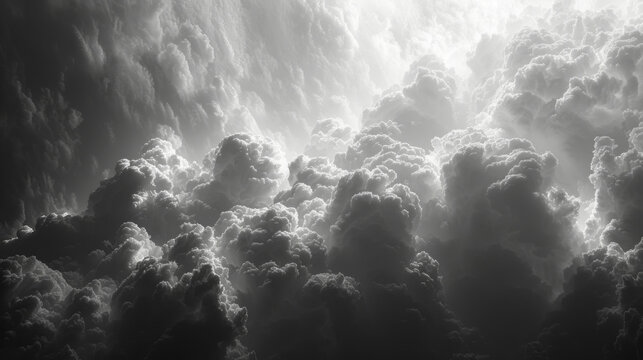 Texture of thick gray nimbostratus clouds rolling in bringing a promise of rain.