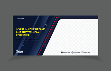 Naklejka premium bussines banner horizontal template design with image space