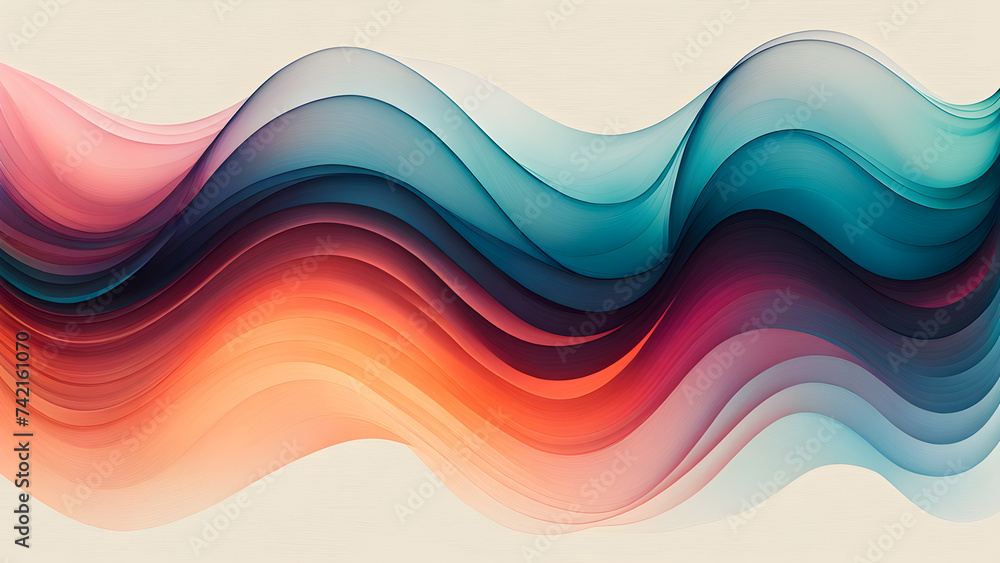Aufkleber abstract-wave-smoke-shape-undulating-throughout-the-background-merging-hues-subtle-gradient-trans