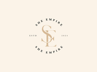 Letter Logo Luxury. Art Deco style logotype design for luxury company branding. Premium identity design. Letter SE
