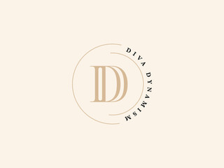 Letter Logo Luxury. Art Deco style logotype design for luxury company branding. Premium identity design. Letter DD