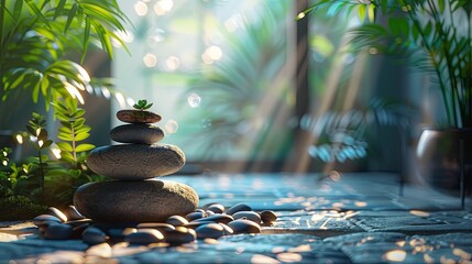 Zen Stones by the Water: Spa Relaxation with Nature's Beauty