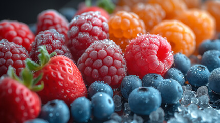 Beautiful image of the frozen fruit