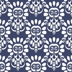 Ikat Flower Pattern Ethnic Geometric native tribal boho motif aztec textile fabric carpet mandalas African