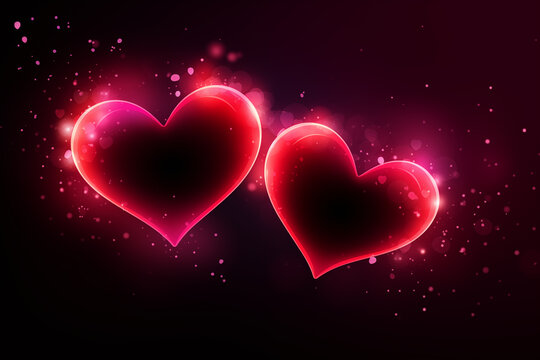 An image of a glowing heart on a dark background for Valentine's Day Generative AI.