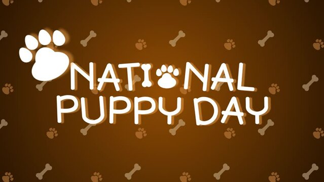 National Puppy Day animated national animal day national puppy alpha 4k looping background puppy day greetings