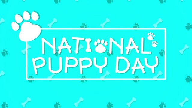 National Puppy Day animated national animal day national puppy alpha 4k looping background puppy day greetings
