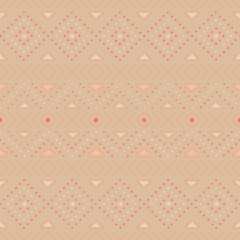 peach repetitive background with hand drawn geometric shapes. vector seamless pattern. decorative art. folk motifs. fabric swatch. wrapping paper. continuous design template for textile, decor