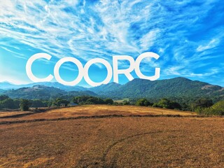 Coorg landscape image, cloudy background with installation