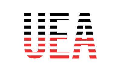 UEA three initial letter iconic line negative space minimal logo design vector template. monogram, abstract, wordmark, business, typography, minimalist, brand, company, flat, modern, unique, simple