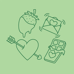 Cute Valentine day decoration gift love and lover celebration holiday vector art February